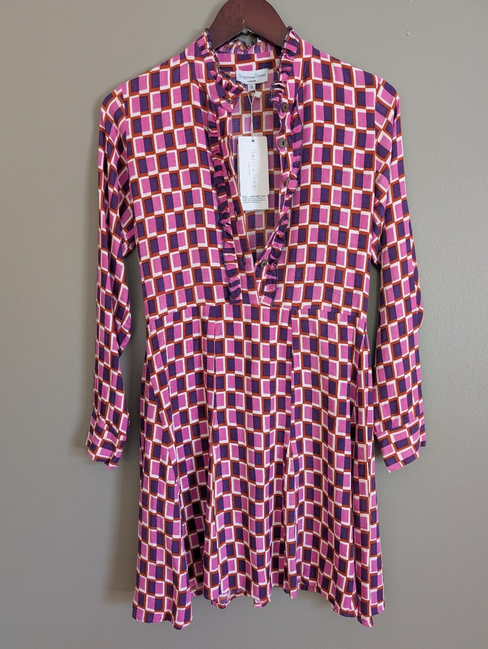 Monsoon and Beyond Celeste Ruffle Collar Dress NWT Size Small
